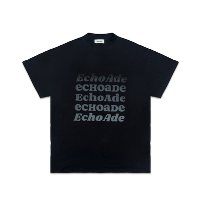 ECHOADE不规则字母印花落肩T恤