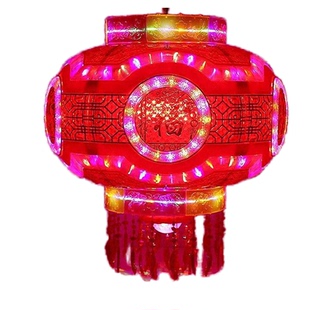 七彩灯笼花灯led发光福字装饰 旋转走马灯阳台春节新年升迁门吊灯