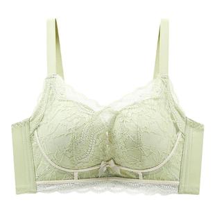 小胸加厚5CM深V聚拢上托文胸无钢圈收副乳调整型女士性感蕾丝内衣