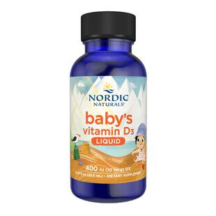 美国挪威小鱼宝宝补钙VD3婴幼儿童400IU新生儿维生素D3滴剂22.5ml