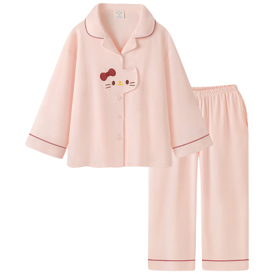 情侣睡衣春秋新款纯棉磨毛家居服