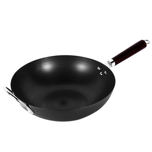 富硒康厨具平底铁锅家用超轻便女士老人用铁锅无涂层不生锈炒菜锅