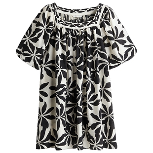 HM女装连衣裙冬季灯笼袖裙衫式宽松a字版型连身裙1289425