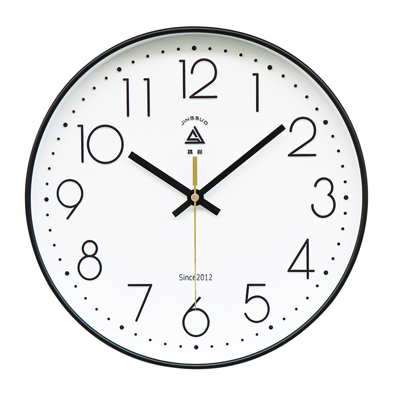 精梭钟表挂钟12寸客厅家用时尚现代简约静音创意石英钟电池挂式