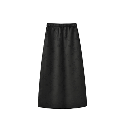 SEAWHEN春夏新款黑色复古半身裙