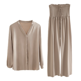 loveloc乐乐哺月子服春夏孕妇孕期产后喂奶针织睡衣家居服套装