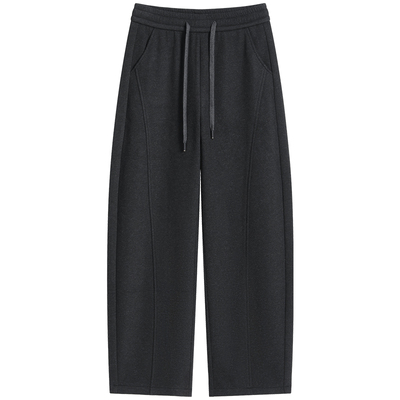 加长毛呢阔腿弯刀裤女加绒休闲裤