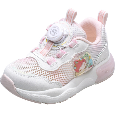 牧童女童旋转纽扣闪灯运动鞋