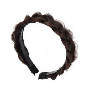 自然蓬松鱼骨辫发箍网红同款假发防滑头箍头饰棕色细辫子发带发饰