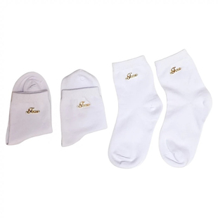 香港焦点拉丁袜舞蹈袜子比赛考级练功用儿童棉袜金属Logo定制2双