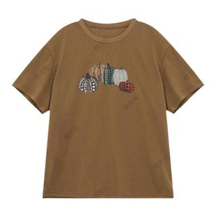 魏老板/笃定/南瓜简约休闲短袖t恤女夏圆领百搭气质显瘦宽松上衣