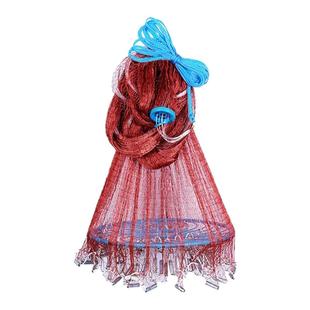 撒网飞盘式手抛网渔网手撒网铅坠手撒鱼网圆盘旋网新款加粗加重