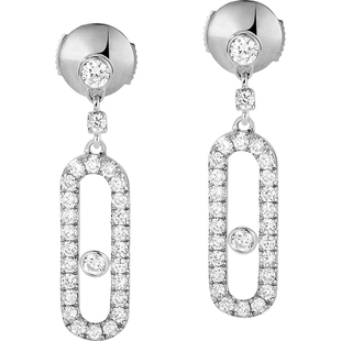 【新年礼物】MESSIKA/梅西卡Move Uno 18K白金玫瑰金密镶钻石耳环