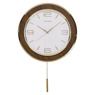 康巴丝欧式摇摆挂钟客厅北欧简约时尚挂墙卧室静音石英钟现代钟表