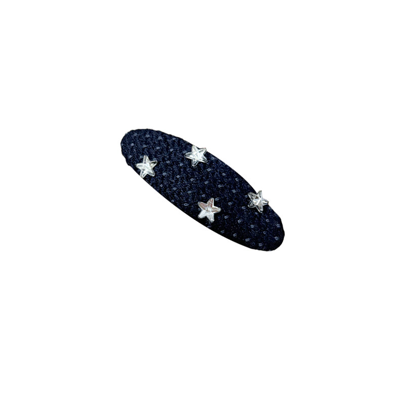 星星波点藏蓝小众设计掰掰夹