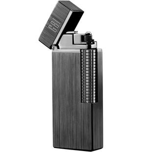 英国GBI大船黄铜无声迷你打火机超薄小巧侧滑点火窄款充气火机潮