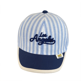 宝宝帽子春秋薄款洋气条纹时尚小童鸭舌帽男童春季遮阳防晒棒球夏