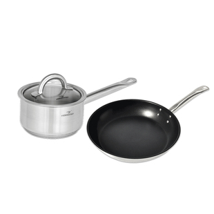 家居大厨食品级不锈钢奶锅家用平底不粘锅电磁炉早餐套装锅