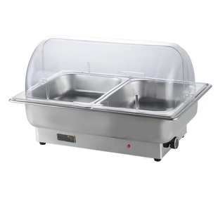 电加热不锈钢自助餐炉可视翻盖布菲炉保温保冷炉酒店早餐保温台盘