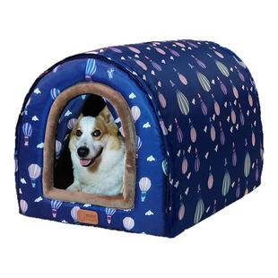 狗窝冬季保暖宠物可拆洗门帘狗屋冬天封闭式防寒室内帐篷安全感