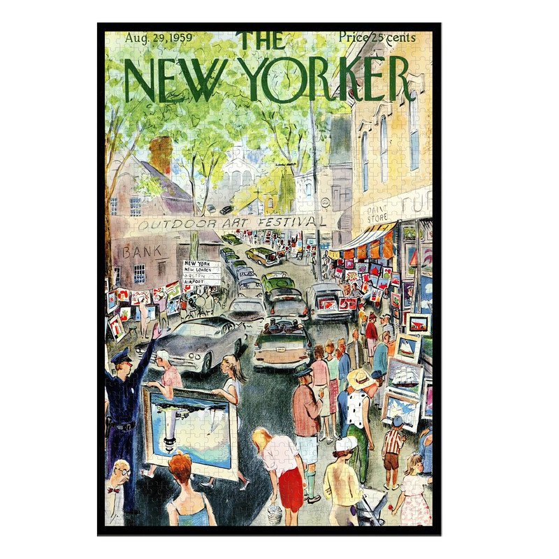 NEW YORKER纽约客拼图艺术节1000片蓝卡哑光插画高清减压益智玩具
