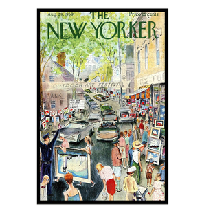 NEW YORKER纽约客拼图艺术节1000片蓝卡哑光插画高清减压益智玩具