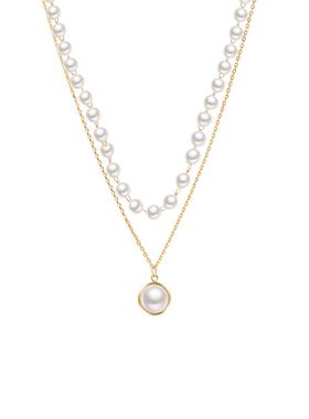 玫瑰金双环彩金锁骨项链女小众简约气质ins冷淡风吊坠礼物时尚潮