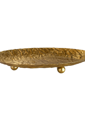 轻奢金属椭圆形茶几托盘