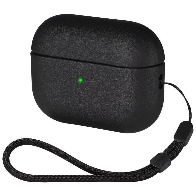 简约纯色皮纹适用airpods pro2苹果无线蓝牙耳机套airpods1/2代软壳4代高级感pro3新款3代防摔保护套