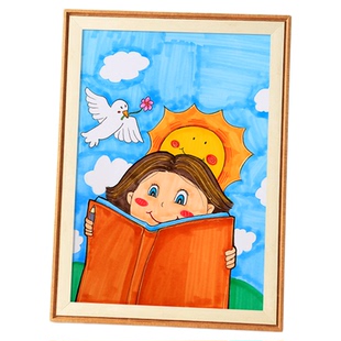 北欧画框装裱儿童a4画画展示相框挂墙空框4k开8k油画框美术作品A3