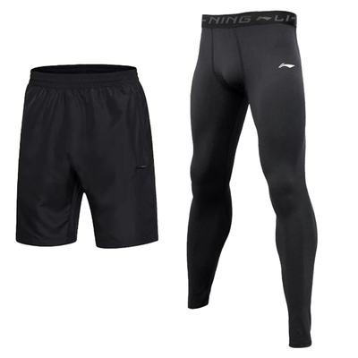 李宁运动紧身裤男高弹训练裤压缩