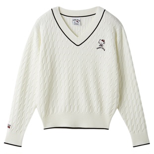 SNIDEL2025秋冬新品HELLO KITTY联名V领长袖针织衫上衣SWNT254228