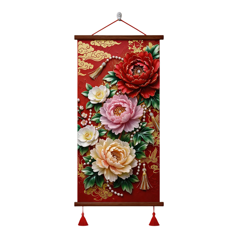 花开富贵牡丹装饰画中式玄关挂画