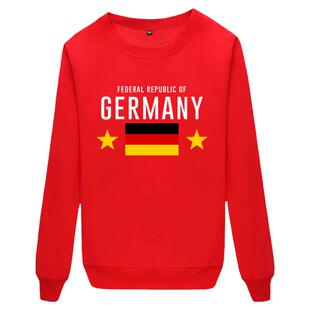 德国足球篮球周边德意志制造元素圆领卫衣薄款男女长袖加绒上衣服