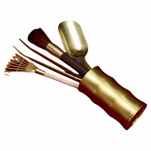 黄铜香炉清理工具套装佛堂家用室内清洁佛尘扫香灰铲合金香灰耙子