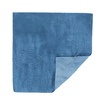 事儿钴蓝炒色提花做旧丝棉面料