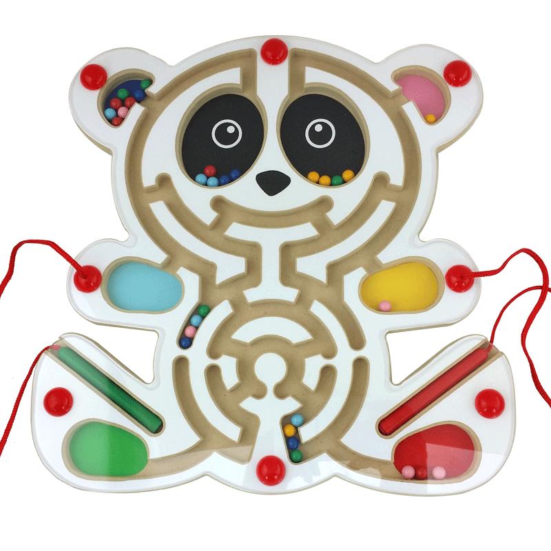 DHA磁性运笔迷宫交通工具 彩虹鱼苹果树农场动物磁力走珠木质迷宫
