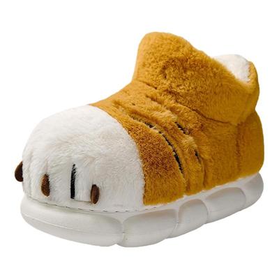 可爱虎爪棉拖鞋男士冬季厚底防滑