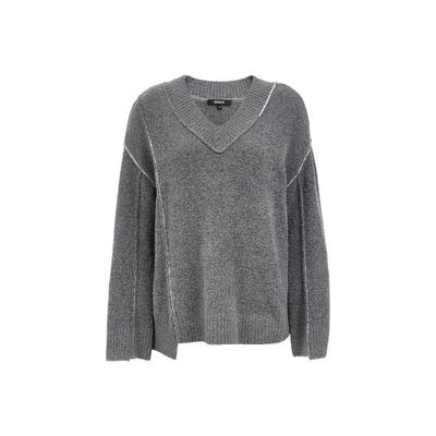 绫致ONLY2025秋冬新款宽松落肩舒适V领毛衣长袖针织衫女