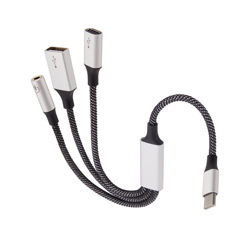 typec扩展坞手机OTG线转USB 3.5mm耳机macbooK电子鼓MIDI键盘鼠标