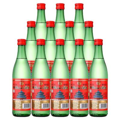 牛栏山56度绿牛清香型二锅头纯粮白酒500ml*12瓶整箱装