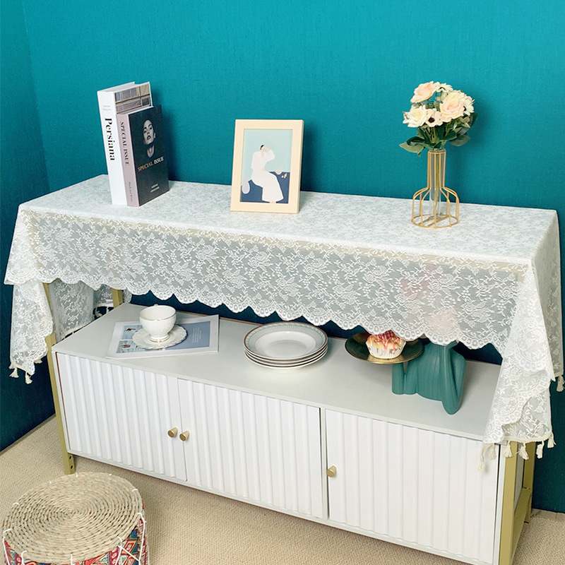新品 小清新蕾丝流苏电视柜盖布沙发巾餐桌台布茶几装饰布直供