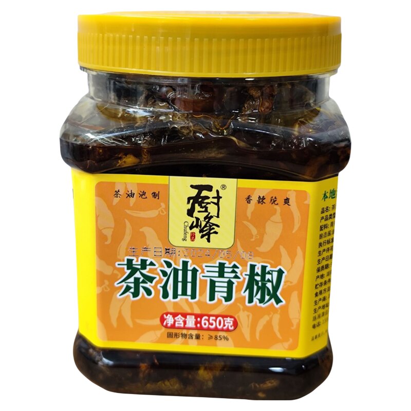 老坛晒辣椒湖南茶油青椒豆豉辣椒