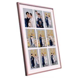 九宫格婚纱相册照片打印加相框定制结婚照相册框创意多宫格挂墙