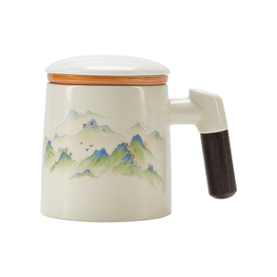 高档陶瓷泡茶杯办公室个人茶水分离马克杯水杯送朋友老师长辈礼品