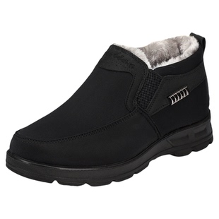 老北京布鞋男士棉鞋冬季爸爸鞋中老年防水防滑保暖加绒加厚老人鞋