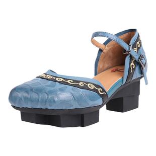 相伴真皮凉鞋女夏季皮鞋复古中老年旗袍民族风鞋子羊皮气质女鞋