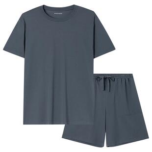 SCHIESSER舒雅男士冰藻泥凉感布抑菌防螨加大码睡衣家居服套装