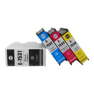 适用WF-6093 6593 8093 8593防水型 富士樱适用爱普生EPSON T7531黑色墨盒彩色喷墨仓式打印机（颜料墨水）
