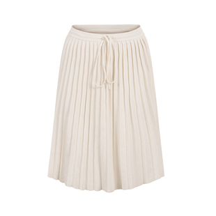 OTHERSTORE 设计感系绳白色针织半身裙女百搭裙子气质显瘦百褶裙